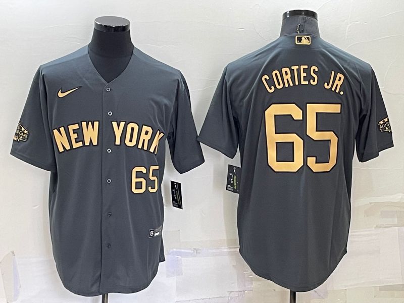 Men New York Yankees #65 Cortes jr Grey 2022 All Star Game Nike MLB Jerseys